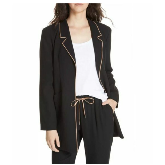 Eileen Fisher Silk Crepe Suit L PL NWT Blazer Pant Trouser Jacket Black Capsule - Picture 5 of 5